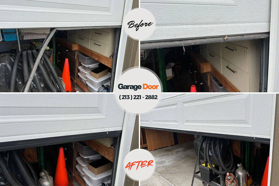 Before and after: garage door repair Paradise, NV